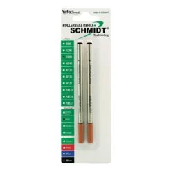 Schmidt 5888 Safety Ceramic Rollerball Metal Tube Refill, Fits Parker Rollerball Pens, Fine, Black, 2 Pack (SC58100)