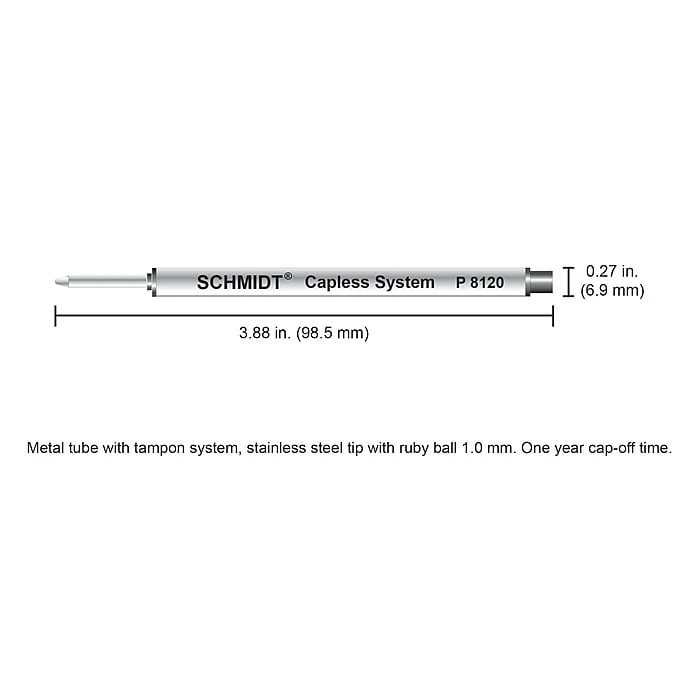 Schmidt P8120 Short Capless Rollerball Refill, Broad, Black, 2 Pack (SC58133) 7 Schmidt P8120 Short Capless Rollerball Refill, Broad, Black, 2 Pack (SC58133) - Image 5