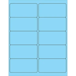 Tape Logic® Rectangle Laser Labels, 4" X 2", Pastel Blue, 1000/Case (LL178BE)