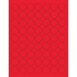 Tape Logic® Circle Laser Labels, 1", Fluorescent Red, 6300/Case (LL191RD)
