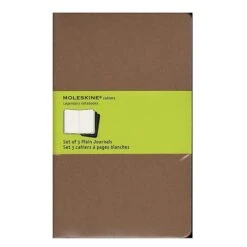 Moleskine Cahier Journals Kraft Brown, Blank 5 In. X 8 1/4 In. Pack Of 3, 80 Pages Each [Pack Of 3] (3PK-9788883705007)