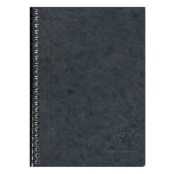 Clairefontaine Age Bag Notebook, 5.83" X 8.27", Lined, 60 Sheets, Glossy Black (785661C)