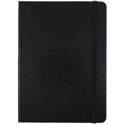 JAM Paper® Hardcover Notebook With Elastic, Medium Journal, 5 X 7, Black, 100 Lined Sheets, Sold Individually (340526601)
