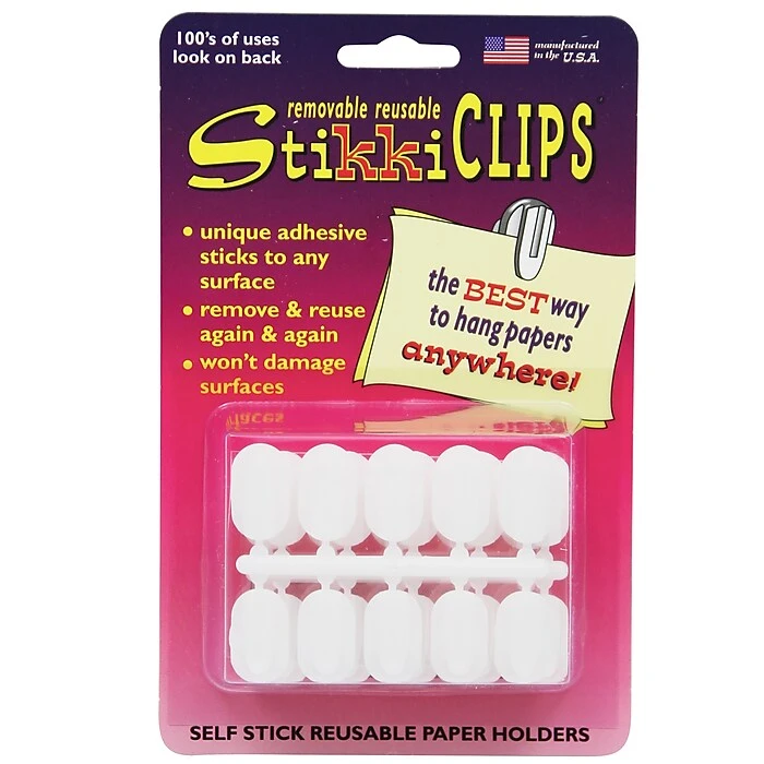 The Stikkiworks Co Stikkiclip, White, 10/Pack 3 The Stikkiworks Co Stikkiclip, White, 10/Pack