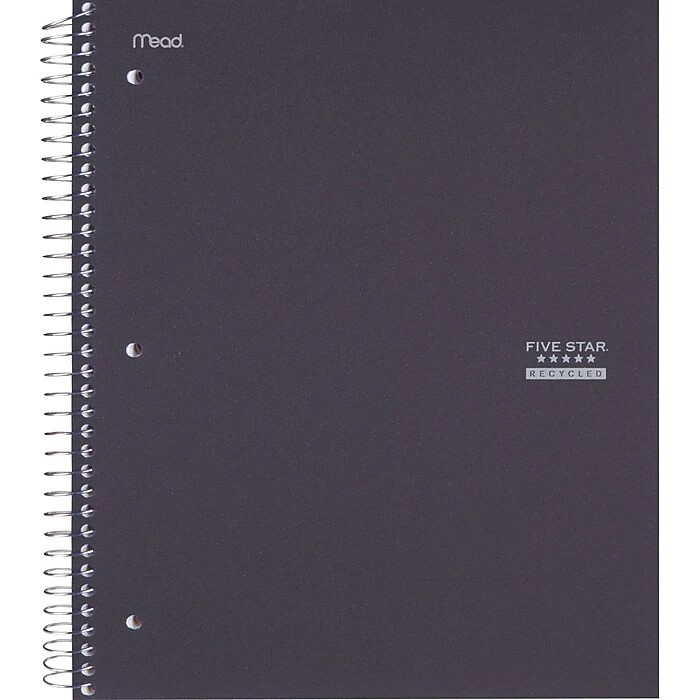 Five Star Recycled 1-Subject Notebook, 8 1/2" X 11", College Ruled, 100 Sheets, Assorted Colors (06148) 5 Five Star Recycled 1-Subject Notebook, 8 1/2" X 11", College Ruled, 100 Sheets, Assorted Colors (06148) - Image 3