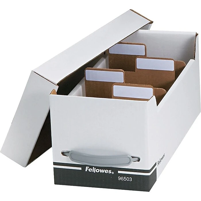 Fellowes Corrugated Paper Media File, White/Black (96503) 3 Fellowes Corrugated Paper Media File, White/Black (96503)