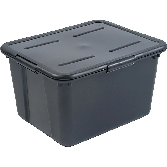 Advantus File Tote With Lid, Black 11"H X 19"W X 15 1/2"D 3 Advantus File Tote With Lid, Black 11"H X 19"W X 15 1/2"D