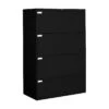 Global 9300P Series Business-Plus Lateral File Cabinet, Letter/Legal, 4-Drawer, Black, 18"D, 36"W
