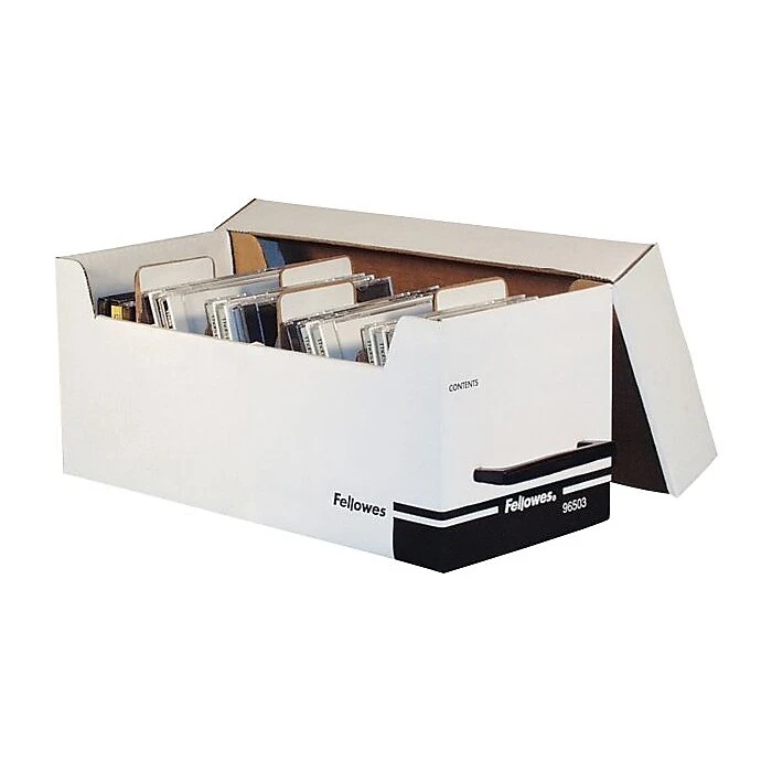 Fellowes Corrugated Paper Media File, White/Black (96503) 4 Fellowes Corrugated Paper Media File, White/Black (96503) - Image 2