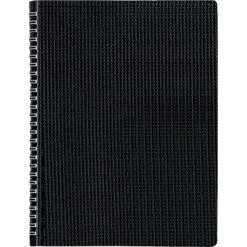 Rediform Twin Wirebound Poly Cover Notebook, 11" X 8 1/2", Black (B41.81)
