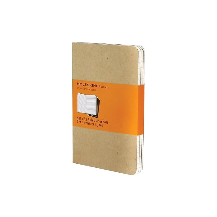 Moleskine Cahier Soft Cover Journal, 3.5" X 5.5", Kraft Brown, 3/Pack (704925) 3 Moleskine Cahier Soft Cover Journal, 3.5" X 5.5", Kraft Brown, 3/Pack (704925)