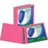Samsill Clean Touch 4" 3-Ring View Binder, Berry (SAM17296) -Office Supplies Shop s0840362 sc7