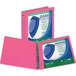 Samsill Clean Touch 4" 3-Ring View Binder, Berry (SAM17296)