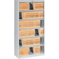 Tennsco Closed Fixed Shelf Lateral File, Light Gray, 6-Shelf, 75 1/4"H
