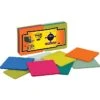 Post-it® Super Sticky Full Adhesive Notes, 3" X 3", Assorted Bright, 25 Sheets/Pad, 16 Pads/Pack (F330-16SSMX)