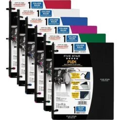 Mead Five Star Flex 1-Subject Hybrid Notebook Binder, 8 1/2" X 11", College Ruled, 80 Sheets, Assorted Colors (08120)
