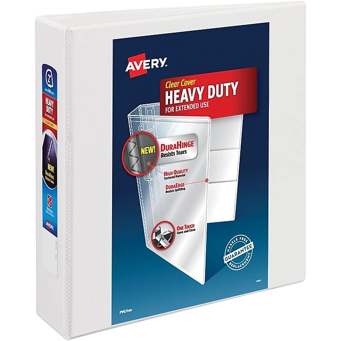 Avery Heavy Duty 3" 3-Ring View Binder, White, 4/Pack (79193CT) 6 Avery Heavy Duty 3" 3-Ring View Binder, White, 4/Pack (79193CT) - Image 4