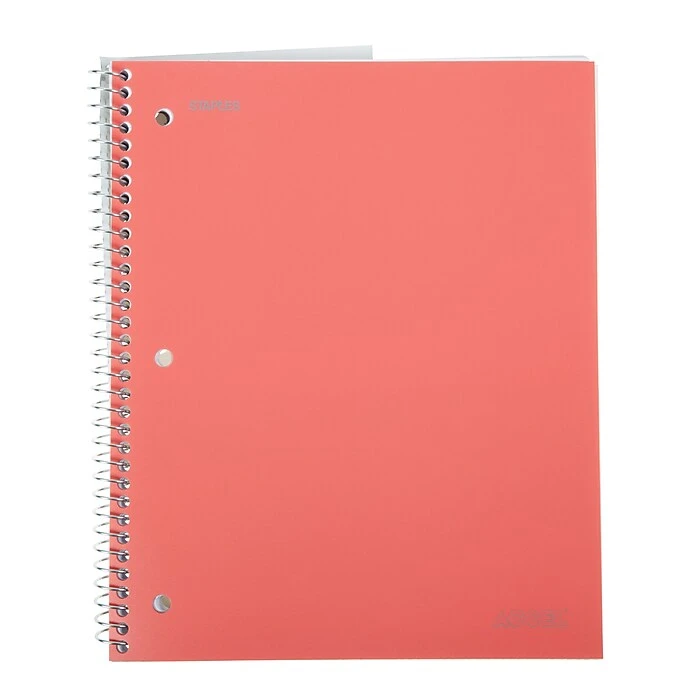 Staples® Accel, Durable Poly Cover 1 Subject Notebook, Wide Ruled, 8" X 10-1/2", Assorted 5 Staples® Accel, Durable Poly Cover 1 Subject Notebook, Wide Ruled, 8" X 10-1/2", Assorted - Image 3