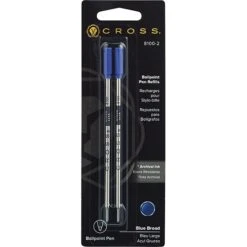 Cross® Cross Ballpoint Pen Refill, Broad Point, Blue Ink, 2/Pack (8100-2)