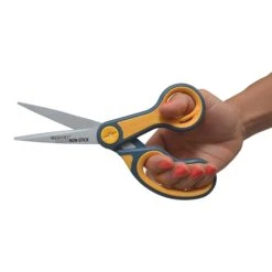 Westcott® Titanium Bonded® Non-Stick 8" Scissors, Adjustable Glide, Pointed Tip, Gray/Yellow (14849) -Office Supplies Shop s1175246 sc7