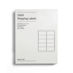 Baseline Laser/Inkjet Blank Address Labels, 2" X 4", White, 10 Labels/Sheet, 250 Sheets/Pack, 2500 Labels/Box (BL58261)