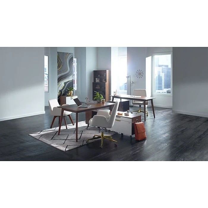 Union & Scale™ MidMod 2-Drawer Lateral File Cabinet, Locking, Letter/Legal, White/Espresso, 29" (UN56967) 4 Union & Scale™ MidMod 2-Drawer Lateral File Cabinet, Locking, Letter/Legal, White/Espresso, 29" (UN56967) - Image 2