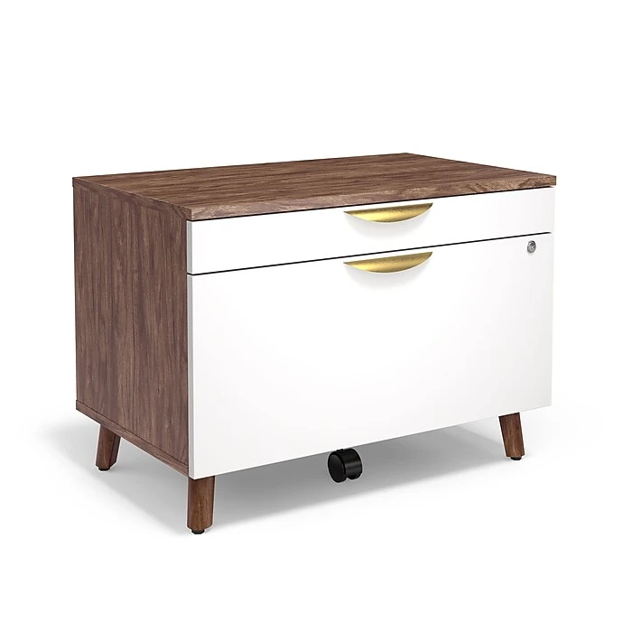 Union & Scale™ MidMod 2-Drawer Lateral File Cabinet, Locking, Letter/Legal, White/Espresso, 29" (UN56967) 3 Union & Scale™ MidMod 2-Drawer Lateral File Cabinet, Locking, Letter/Legal, White/Espresso, 29" (UN56967)