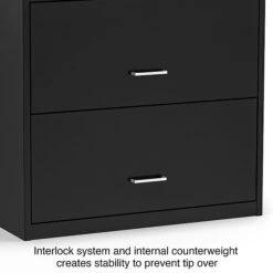 Staples 2-Drawer Light Duty Lateral File Cabinet, Locking, Letter/Legal, Black, 30"W (ST52141) -Office Supplies Shop s1212862 sc7