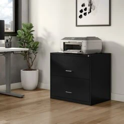 Staples 2-Drawer Light Duty Lateral File Cabinet, Locking, Letter/Legal, Black, 30"W (ST52141) -Office Supplies Shop s1212942 sc7