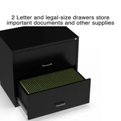 Staples 2-Drawer Light Duty Lateral File Cabinet, Locking, Letter/Legal, Black, 30"W (ST52141) -Office Supplies Shop s1212944 sc7