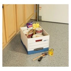 Bankers Box R-Kive® Heavy-Duty FastFold File Storage Boxes, Lift-Off Lid, Letter/Legal Size, White/Blue, 12/Carton (07243) -Office Supplies Shop s1213036 sc7