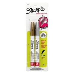 Sharpie Oil-Based Paint Markers, Extra Fine Tip, Assorted Metallic, 2/Pack (30588)