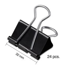 Staples 1.25" Binder Clips, Medium, Black, 24/Pack (10668-CC) -Office Supplies Shop s1215166 sc7