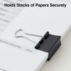 Staples 1.25" Binder Clips, Medium, Black, 24/Pack (10668-CC) -Office Supplies Shop s1215200 sc7