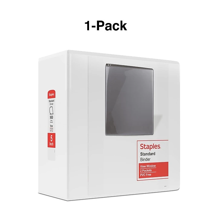 Staples Standard 5" 3-Ring View Binder, White (26360-CC) 9 Staples Standard 5" 3-Ring View Binder, White (26360-CC) - Image 7
