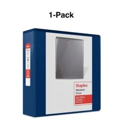 Staples Standard 3" 3-Ring View Binder, Navy Blue (26451-CC) -Office Supplies Shop s1216489 sc7
