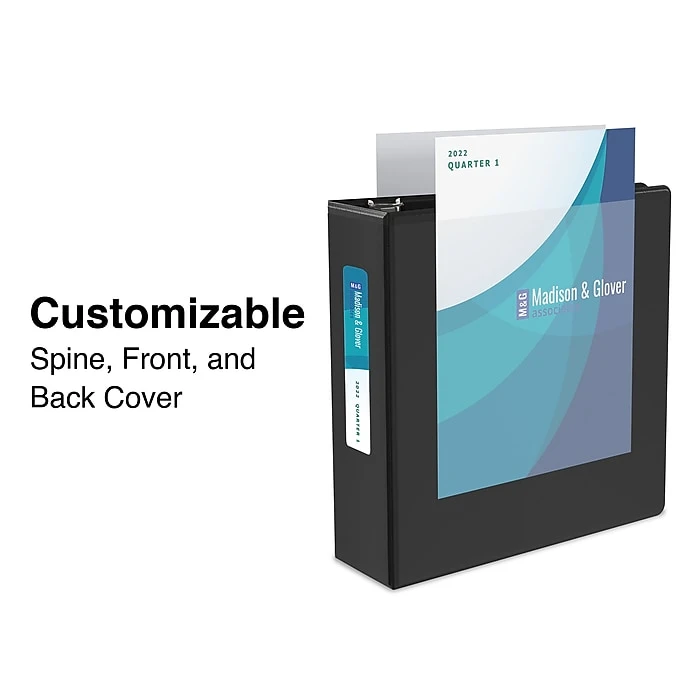 Staples Standard 3" 3-Ring View Binder, Black (26449-CC) 4 Staples Standard 3" 3-Ring View Binder, Black (26449-CC) - Image 2