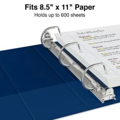 Staples Standard 3" 3-Ring View Binder, Navy Blue (26451-CC) -Office Supplies Shop s1216623 sc7