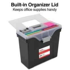 Staples Slim Portable File Tote, Letter Size, Black (140164/111108) -Office Supplies Shop s1219615 sc7