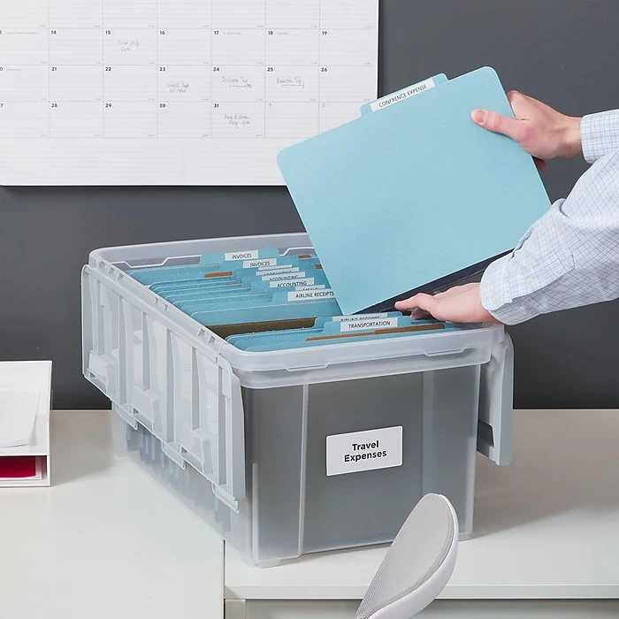 Staples Hanging File Box, Wing Lid, Letter Size, Clear (TR58300) 7 Staples Hanging File Box, Wing Lid, Letter Size, Clear (TR58300) - Image 5