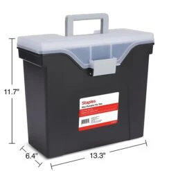 Staples Slim Portable File Tote, Letter Size, Black (140164/111108) -Office Supplies Shop s1219669 sc7
