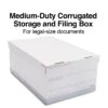 Staples Medium Duty File Box, Lift Off Lid, Legal, White/Gray, 12/Carton (TR59217)