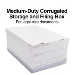 Staples Medium Duty File Box, Lift Off Lid, Legal, White/Gray, 12/Carton (TR59217)