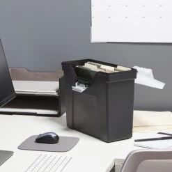 Staples Slim Portable File Tote, Letter Size, Black (140164/111108) -Office Supplies Shop s1221001 sc7