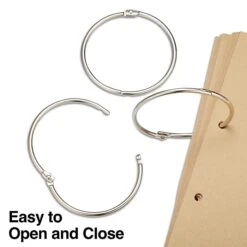 Staples Loose Leaf Book Rings, 3", Silver, 10/Pack (44417) -Office Supplies Shop s1225559 sc7