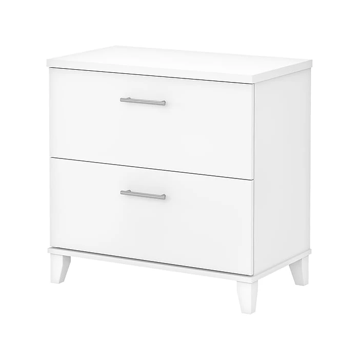 Bush Furniture Somerset 2-Drawer Lateral File Cabinet, Letter/Legal, White, 30" (WC81980) 3 Bush Furniture Somerset 2-Drawer Lateral File Cabinet, Letter/Legal, White, 30" (WC81980)