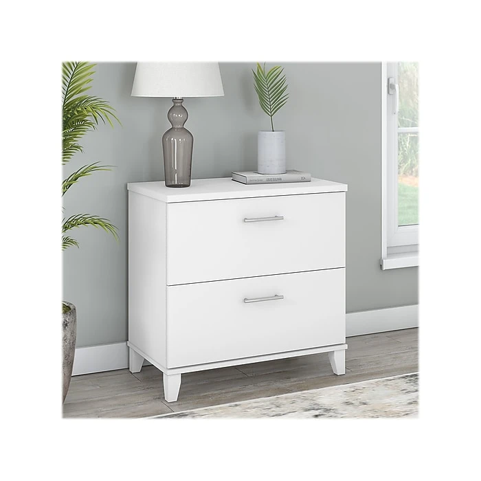 Bush Furniture Somerset 2-Drawer Lateral File Cabinet, Letter/Legal, White, 30" (WC81980) 4 Bush Furniture Somerset 2-Drawer Lateral File Cabinet, Letter/Legal, White, 30" (WC81980) - Image 2