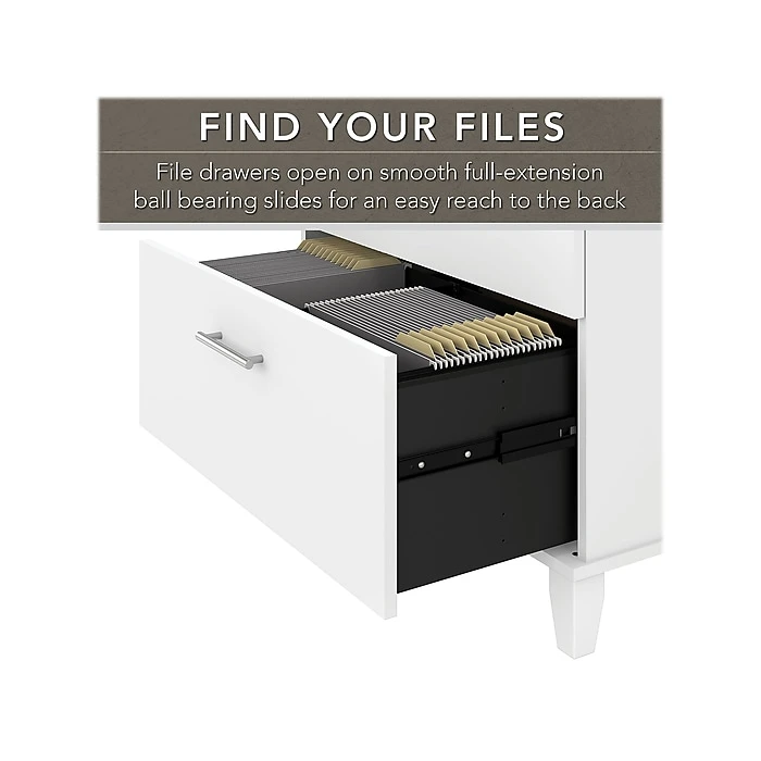 Bush Furniture Somerset 2-Drawer Lateral File Cabinet, Letter/Legal, White, 30" (WC81980) 5 Bush Furniture Somerset 2-Drawer Lateral File Cabinet, Letter/Legal, White, 30" (WC81980) - Image 3