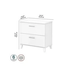 Bush Furniture Somerset 2-Drawer Lateral File Cabinet, Letter/Legal, White, 30" (WC81980) 13 Bush Furniture Somerset 2-Drawer Lateral File Cabinet, Letter/Legal, White, 30" (WC81980) -Office Supplies Shop sp101211574 sc7