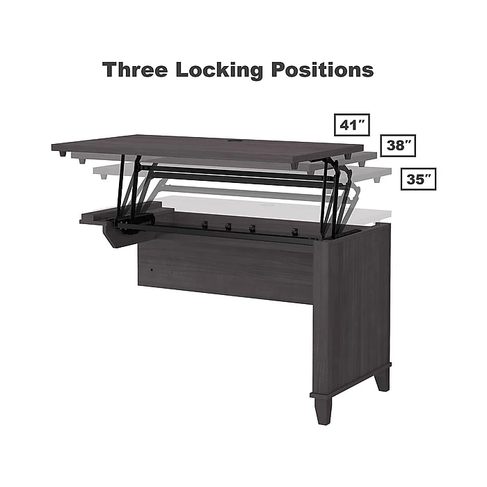 Bush Furniture Somerset 72W 3 Position Sit To Stand L Shaped Desk, Storm Gray (SET014SG) 5 Bush Furniture Somerset 72W 3 Position Sit To Stand L Shaped Desk, Storm Gray (SET014SG) - Image 3